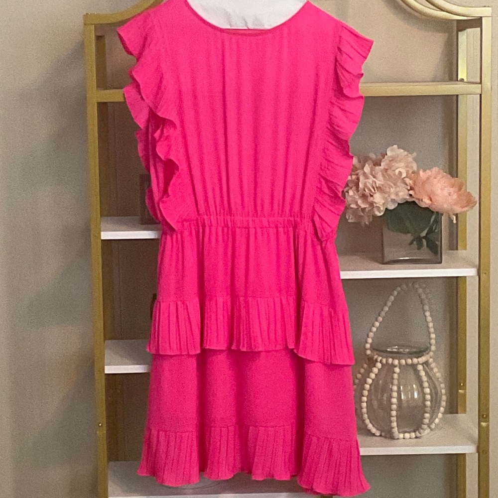 Vibrant Pink Ruffled Dress